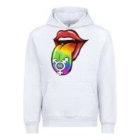 White Pride LGBT Sign Tongue Urban Hoodie - Jasminsmagicworld