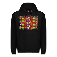 Black mardi gras cake fleur de lis crawfish brushstrokes Premium Hoodie - Artiststas