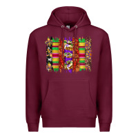 Burgundy mardi gras cake fleur de lis crawfish brushstrokes Premium Hoodie - Artiststas