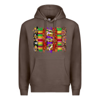 Coffee mardi gras cake fleur de lis crawfish brushstrokes Premium Hoodie - Artiststas