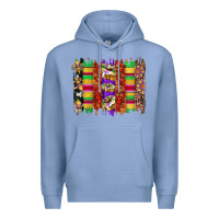 Colony Blue mardi gras cake fleur de lis crawfish brushstrokes Premium Hoodie - Artiststas