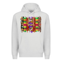 Dove Grey mardi gras cake fleur de lis crawfish brushstrokes Premium Hoodie - Artiststas