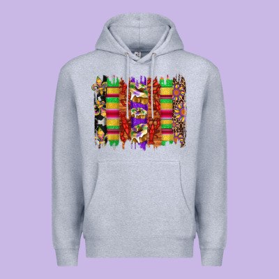 Mardi Gras Cake Fleur De Lis Crawfish Brushstrokes Premium Hoodie Designed By Artiststas