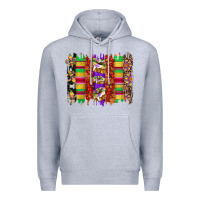 Heather Grey mardi gras cake fleur de lis crawfish brushstrokes Premium Hoodie - Artiststas