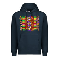 Navy mardi gras cake fleur de lis crawfish brushstrokes Premium Hoodie - Artiststas
