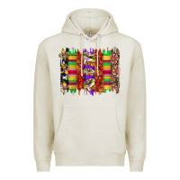 Oatmeal Heather mardi gras cake fleur de lis crawfish brushstrokes Premium Hoodie - Artiststas