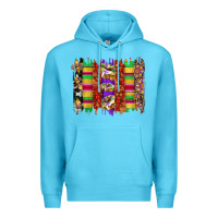Ocean Blue mardi gras cake fleur de lis crawfish brushstrokes Premium Hoodie - Artiststas
