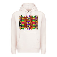 Pale Pink mardi gras cake fleur de lis crawfish brushstrokes Premium Hoodie - Artiststas