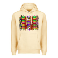 Pina Colada mardi gras cake fleur de lis crawfish brushstrokes Premium Hoodie - Artiststas