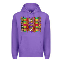 Purple mardi gras cake fleur de lis crawfish brushstrokes Premium Hoodie - Artiststas