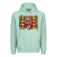 Seafoam mardi gras cake fleur de lis crawfish brushstrokes Premium Hoodie - Artiststas