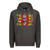 Smoke mardi gras cake fleur de lis crawfish brushstrokes Premium Hoodie - Artiststas