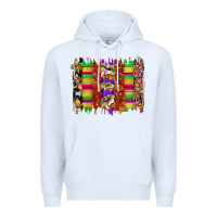 White mardi gras cake fleur de lis crawfish brushstrokes Premium Hoodie - Artiststas