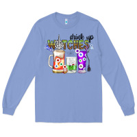 Colony Blue Drink Up Witches Long Sleeve Tee - CowhideDigitalArt