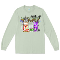 Matcha Drink Up Witches Long Sleeve Tee - CowhideDigitalArt