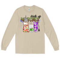 Mushroom Drink Up Witches Long Sleeve Tee - CowhideDigitalArt