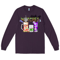 Plum Drink Up Witches Long Sleeve Tee - CowhideDigitalArt