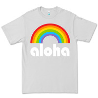 Dove Grey Aloha Rainbow Hawaii 808 Island Hawaiian Premium Tee - linhVisuals