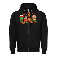 Black christmas cookies coffee Zipper Hoodie - Jasminsmagicworld