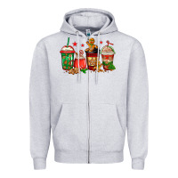Heather Grey christmas cookies coffee Zipper Hoodie - Jasminsmagicworld