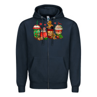Navy christmas cookies coffee Zipper Hoodie - Jasminsmagicworld