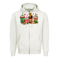 Oatmeal Heather christmas cookies coffee Zipper Hoodie - Jasminsmagicworld