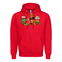 Red christmas cookies coffee Zipper Hoodie - Jasminsmagicworld