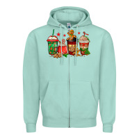 Seafoam christmas cookies coffee Zipper Hoodie - Jasminsmagicworld
