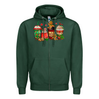 Sports Green christmas cookies coffee Zipper Hoodie - Jasminsmagicworld