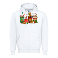 White christmas cookies coffee Zipper Hoodie - Jasminsmagicworld