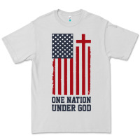 Dove Grey american flag one nation under god Premium Tee - linhVisuals