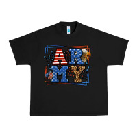 Black Army Veteran leopard frame 4th of July Urban Heavy Tee - LillyAllenDesigns