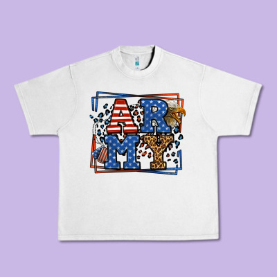 Army Veteran Leopard Frame 4th Of July Urban Heavy Tee Designed By Lillyallendesigns
