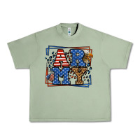 Oil Green Army Veteran leopard frame 4th of July Urban Heavy Tee - LillyAllenDesigns