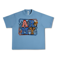 Pebble Blue Army Veteran leopard frame 4th of July Urban Heavy Tee - LillyAllenDesigns