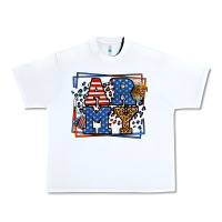 White Army Veteran leopard frame 4th of July Urban Heavy Tee - LillyAllenDesigns