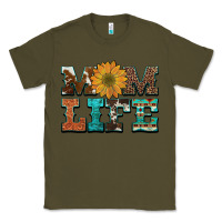 Army Green western cowhide leopard turquoise  leather aztec sunflower mom Classic Tee - Artiststas