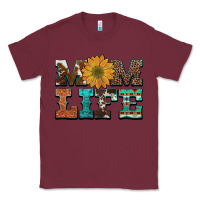 Burgundy western cowhide leopard turquoise  leather aztec sunflower mom Classic Tee - Artiststas