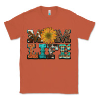 Copper western cowhide leopard turquoise  leather aztec sunflower mom Classic Tee - Artiststas