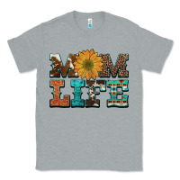 Heather Grey western cowhide leopard turquoise  leather aztec sunflower mom Classic Tee - Artiststas