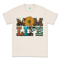 Natural western cowhide leopard turquoise  leather aztec sunflower mom Classic Tee - Artiststas
