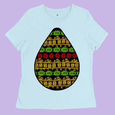 African Masks Teardrop Ladies Tee Designed By Bundleandbundleshop
