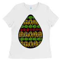 White african masks teardrop Ladies Tee - BundleAndBundleShop