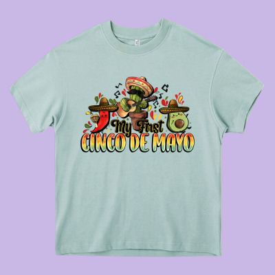 My First Cinco De Mayo Heavy Core Tee Designed By Fadigitalartstudio