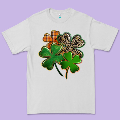 Leopard Shamrock St. Patricks Day Premium Tee Designed By Fadigitalartstudio