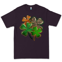 Plum Leopard shamrock St. Patricks Day Premium Tee - FaDigitalArtStudio