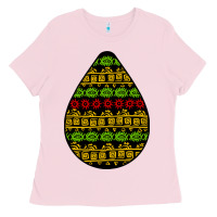 Bubblegum Pink african masks teardrop Ladies Tee - BundleAndBundleShop