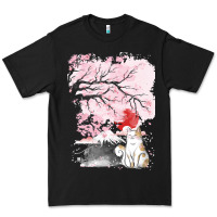 Black japan t  shirt sakura cat t  shirt Premium Tee - linhVisuals