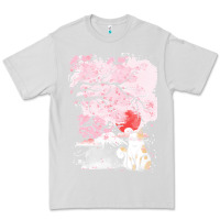 Dove Grey japan t  shirt sakura cat t  shirt Premium Tee - linhVisuals