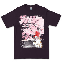 Plum japan t  shirt sakura cat t  shirt Premium Tee - linhVisuals